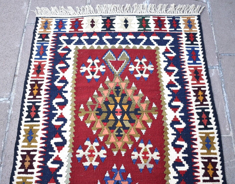 Turkish Kayseri Rug 32'' x 69'' Anatolian Yahyali Rug Organic Wool Area Rug gallery
