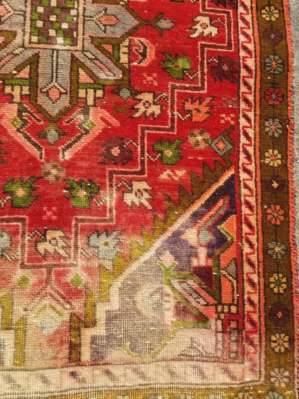 Distressed Vintage Traditional Handmade Afghan Wool Multicolor Rug 287x65cm gallery