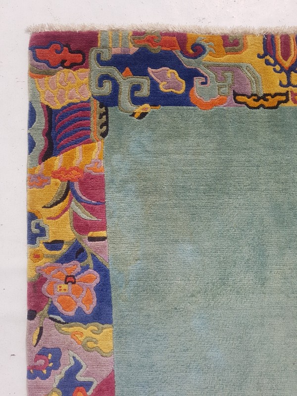 Vintage Tibetan Handmade Chinese Floral Multicolor Wool Rug Carpet 190x138 cm gallery