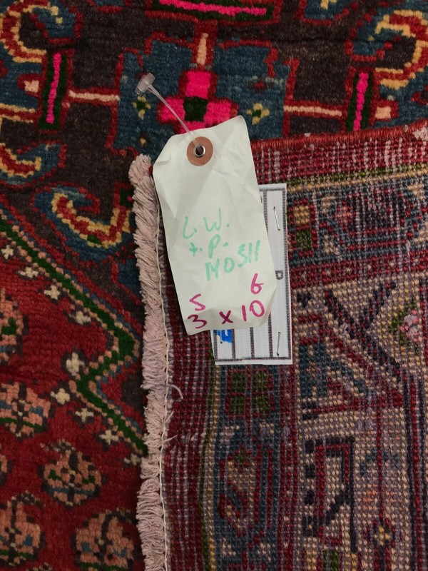 Old Hand Knotted wool rug mo511 3'5"x10'6" gallery