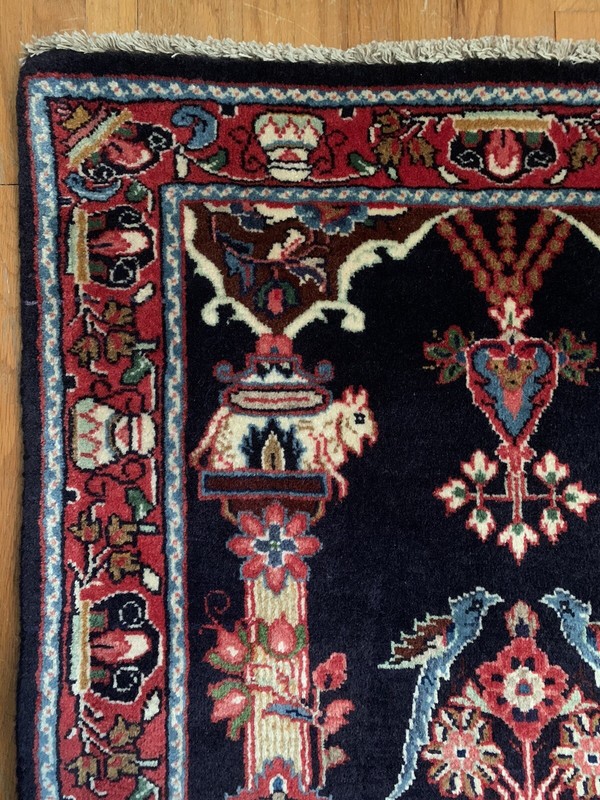Tribal Pictorial Saroukk Sarough Arak Wool Area Rug 2 x 4 Hand Knotted gallery
