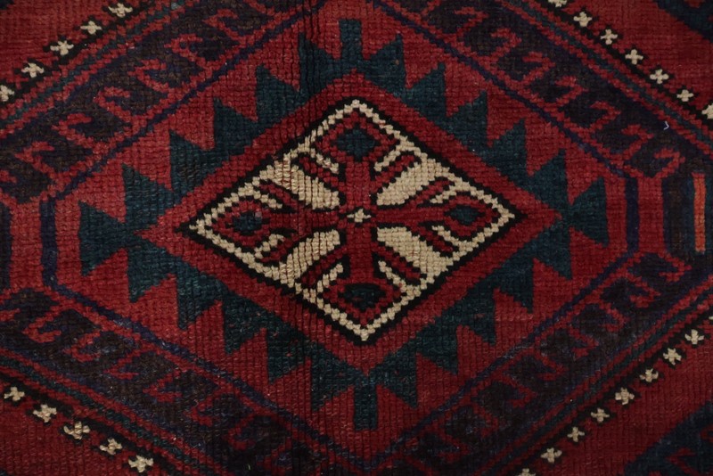 Rich Red Geometric Area Rug Wool Hand-made Living Room Vintage Tribal Carpet 6x8 gallery