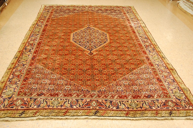 NATURAL WOOL Old Oriental Rugs,Hand Woven,knotted size Approximately6'9" x 10'5" gallery