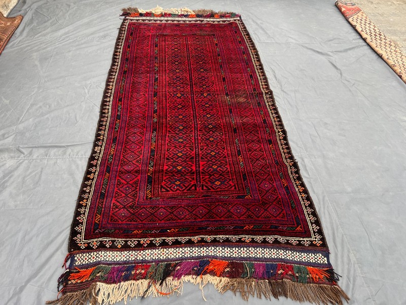 4'9x11 ft Vintage Afghan Wide Runner Rug Tribal Wool Soft Pile Rare Nomadic Rug gallery