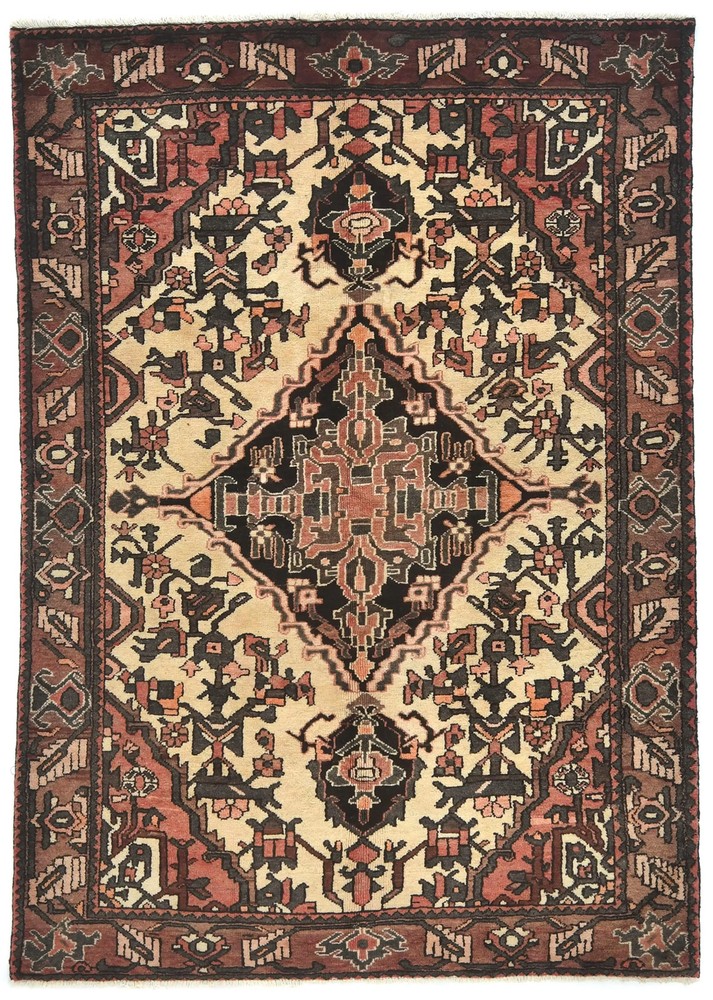 5'2X7'6 ft Cream Vintage Oriental Rug Tribal Floral Farmhouse Entryway Carpet