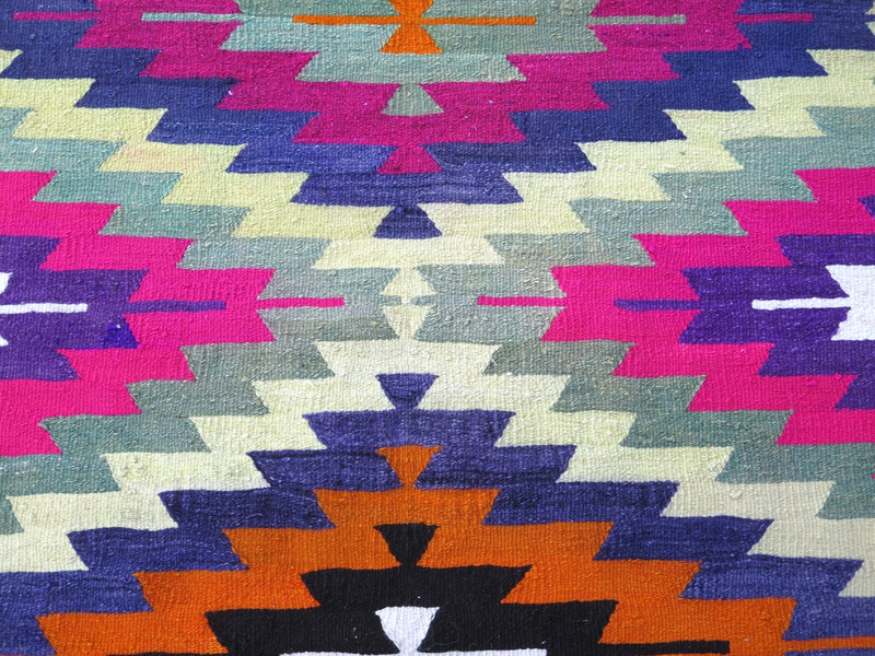 Area Rugs, Turkish Kilim Wool Rug, Multicolor Carpet, Large Teppich Tapi 70"x98" gallery