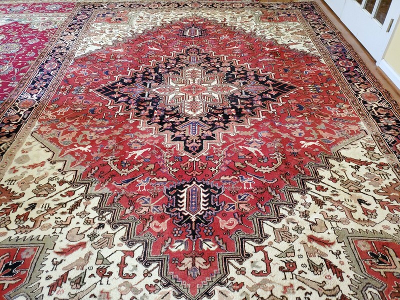 8.5 x 11.2 ANTIQUE FINE HERIZ RUG VINTAGE SERAPI USHAK CAUCASIAN KAZAK TURKISH gallery