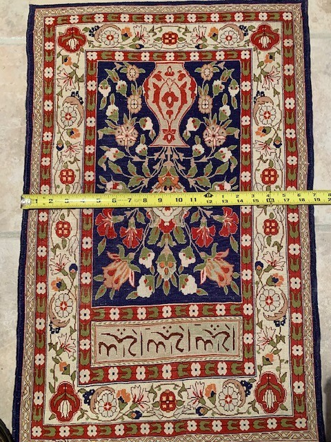 Hereke Silk Rug  Hand Made Gold thread.30"x19" Museum quality gallery