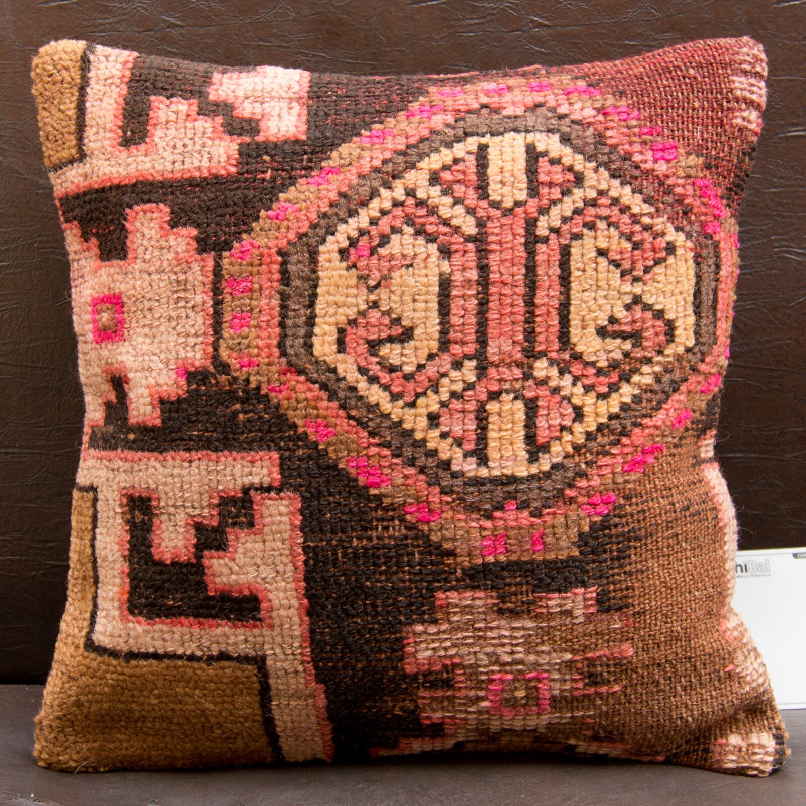 16"x16" 40x40 Hand Knotted Rug Turkish Anatolian Vintage Pillow Cover Cushion gallery