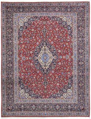 Handmade Vintage Red Oriental Rug 10X13 ft Classic Floral Medallion Style Carpet