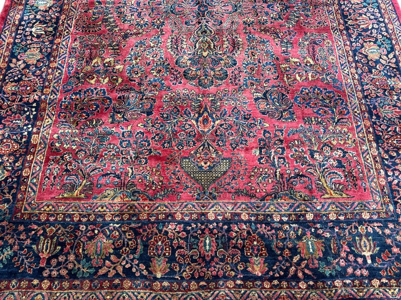9X12 Antique Rug Fine Manchester Wool Traditional Rose Red 259cmx359cm c.1890 gallery