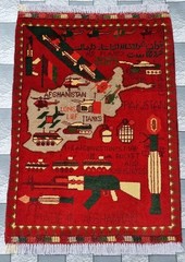 Afghan Tribal Knotted Handmade war Rug Area War Rug With History Rug 82×60 cm