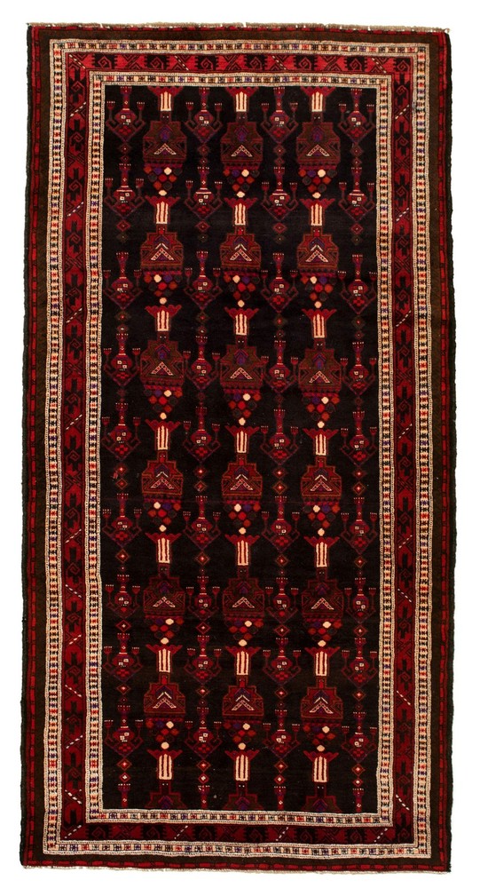 Vintage 4'7" x 9'10" Traditional Hand Knotted Vegetable Dye Wool Area Rug