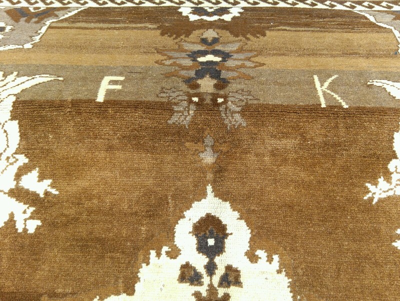Vintage 1950-1960's Wool Pile Ushak Rug 6' x 9' gallery