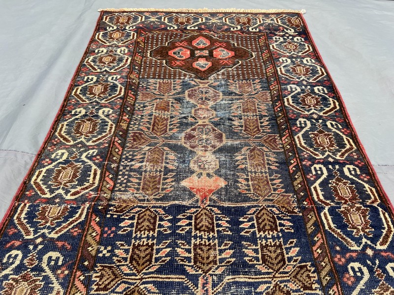 2'10x9'9 ft Antique Handmade Runner Rug Low Pile Tribal Distressed Runner Rug gallery