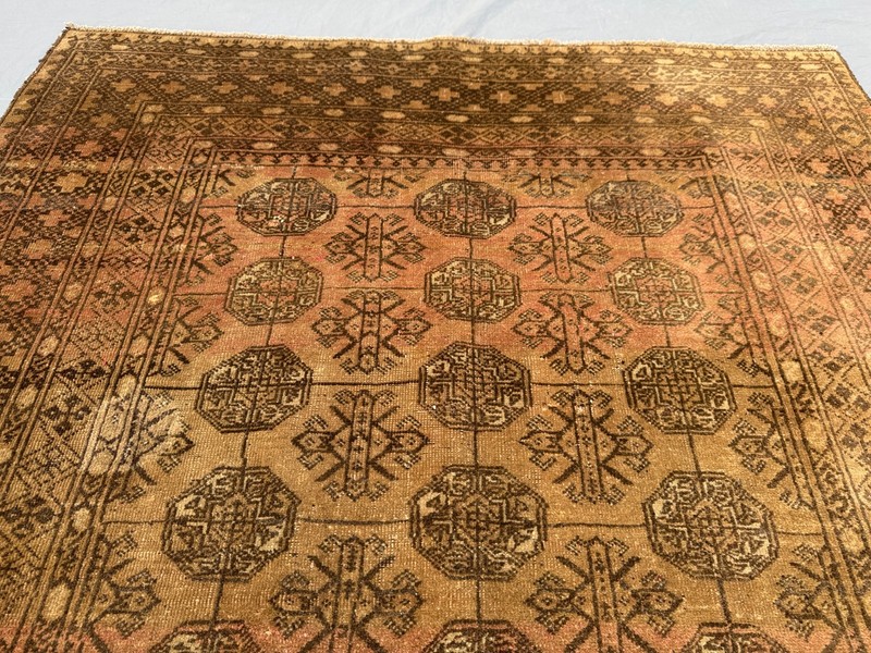 5x6 Antique Turkmen Hand-Knotted Low Pile Rug – Rare Vintage Kitchen Area Rug gallery