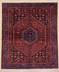 Vintage Zanjan Tribal Hand Knotted Wool Area Rug 5×7 Red Geometric Oriental Boho