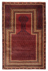 Vintage Hand-Knotted Area Rug 3’6″ x 5’6″ Traditional Oriental Wool Carpet