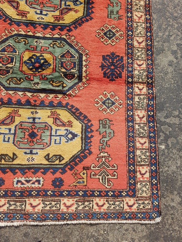 Vintage Hand Made Traditional Rug Oriental Wool Multicolor Carpet 138x108 cm gallery