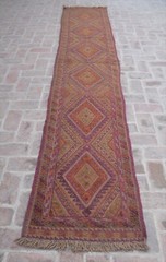 2×13 Ft Handmade Afghan Moshvani Hallway Runner Antique Persian Tribal Wool Rug
