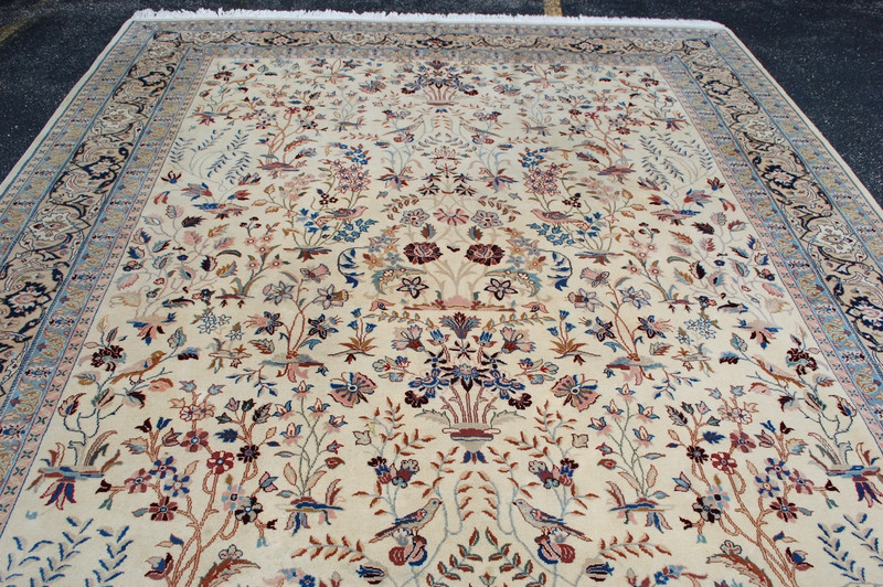 NATURAL WOOL Old Oriental Rugs,Hand Woven,knotted size Approximately 6'8" x 9'5" gallery