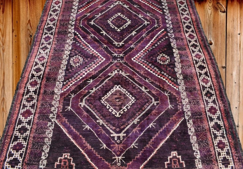 Semi Antique Vintage Hand Knotted Oriental Runner Wool Area Rug 4'7 x 9'2 5 x 9 gallery