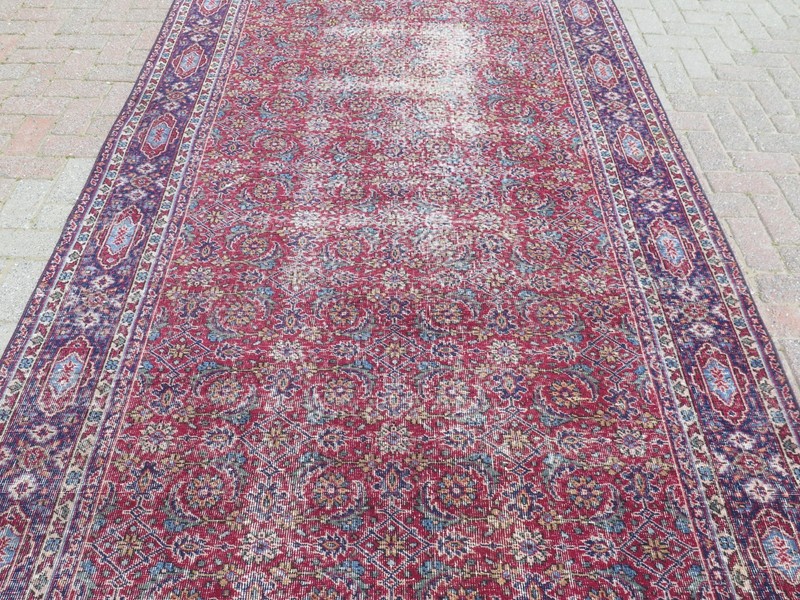 Turkish Rug, Handmade Rug, Vintage Area Rugs, Distressed Wool Carpet 67"x109" gallery