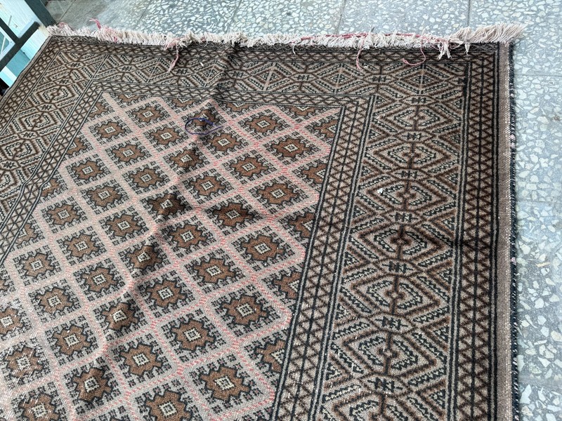 4x6Ft Afghan Hand Knotted Terracotta Area Rug Turkmen Oriental Brown Wool Carpet gallery