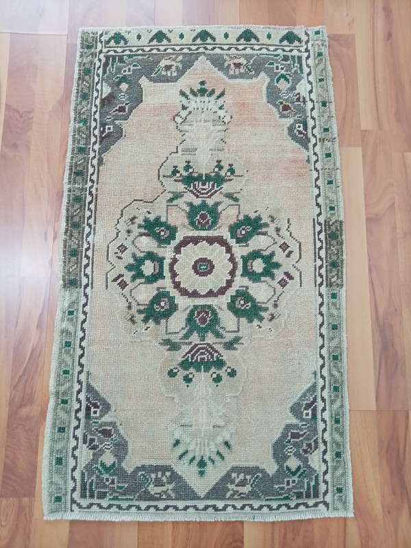 Rare Pattern Green Carpet, Handmade Beige Luxury Decor Rug Free Ship Rug gallery