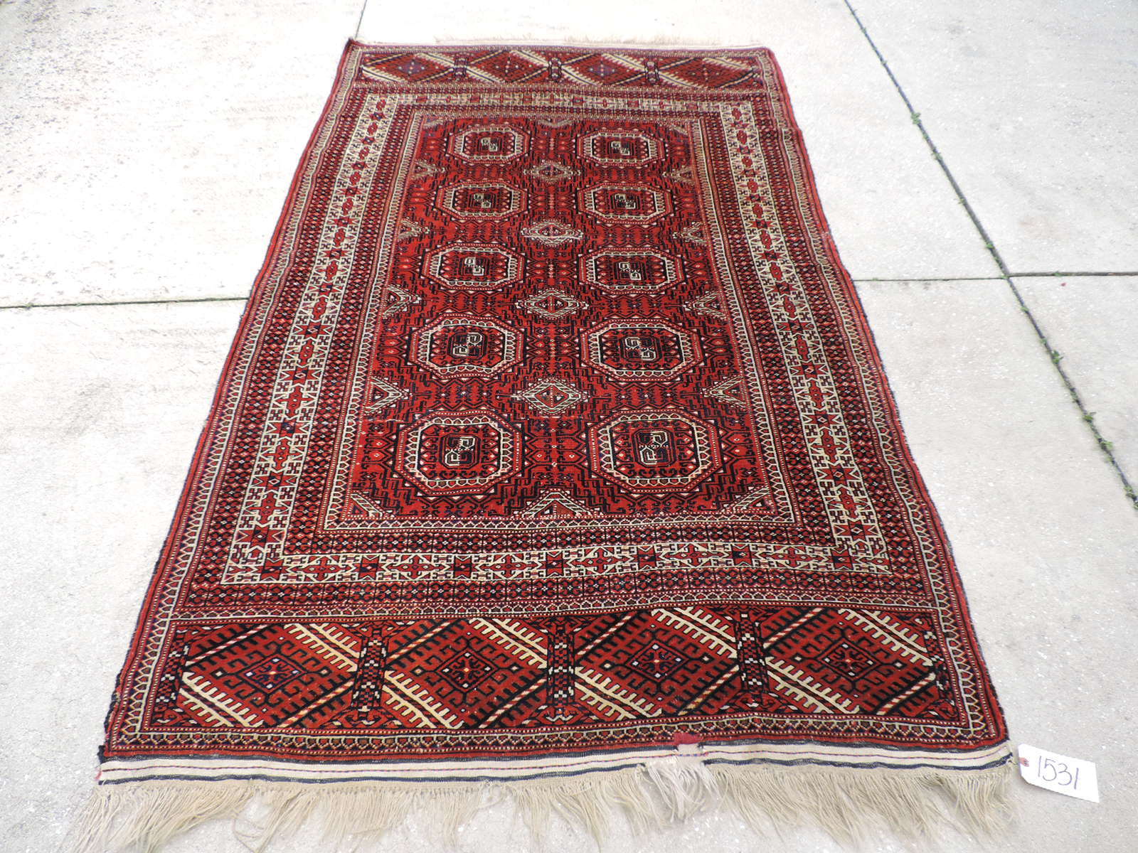 5x8ft. Authentic Handmade Turkoman Bokharra Wool Rug gallery
