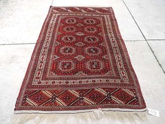5x8ft. Authentic Handmade Turkoman Bokharra Wool Rug