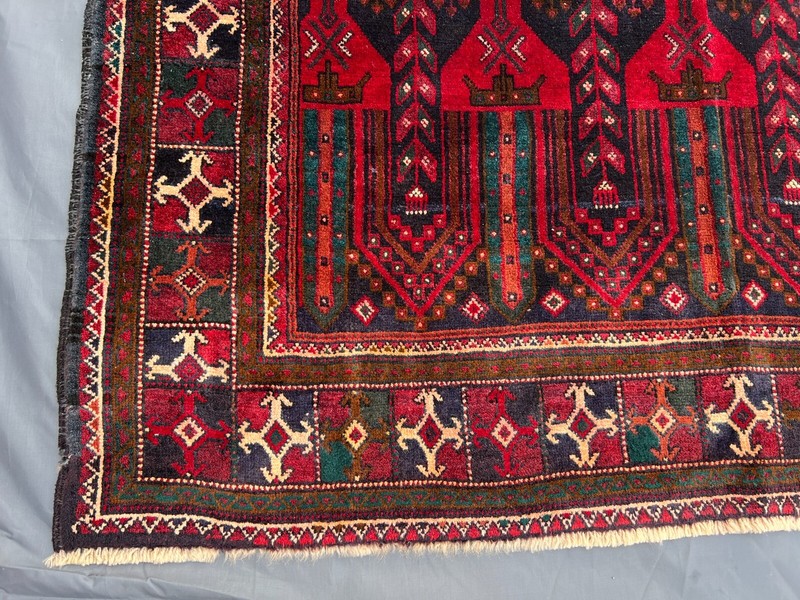 Vintage Afghan Rug 4.6x9.2 Ft – Hand Knotted Tribal Wool Hallway Runner Area Rug gallery