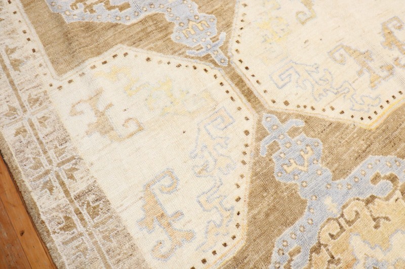 Modern Natural Wool Turkish Oushak Ushak Rug Size 10'4''x13'2'' gallery