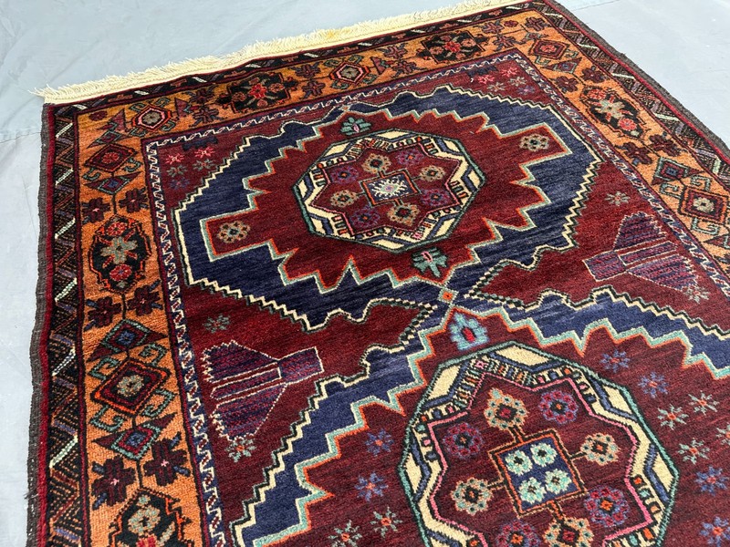 3'10 x 6'6 ft Vintage Afghan Rug Hand Knotted Wool Tribal Geometric Carpet gallery