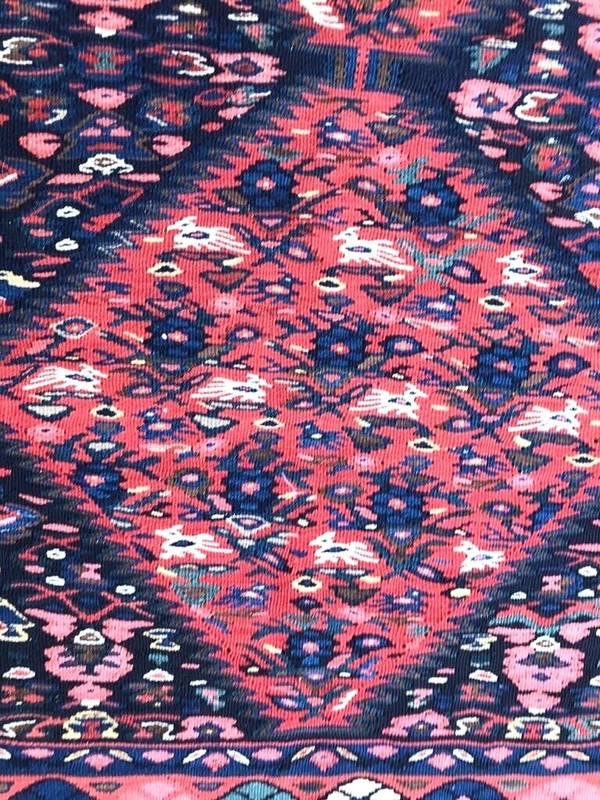 ANTIQUE SENNEH KILIM ( HIGH QUALITY FINISH ) Circa :1930 Size : 4' 11" x 6' 10' gallery