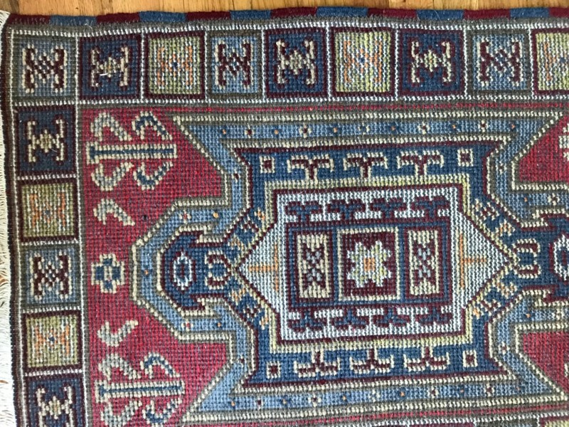 Vintage Handmade Tribal & Geometric Colorful Scatter Wool Rug/Accent Rug, 2x4 gallery