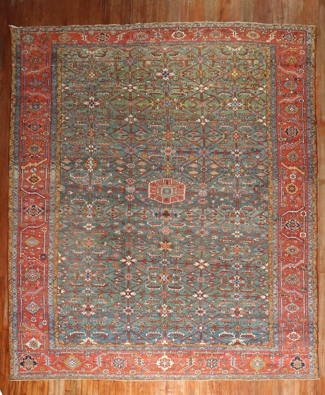 Antique Green Karajeh Rug 11'x15' gallery