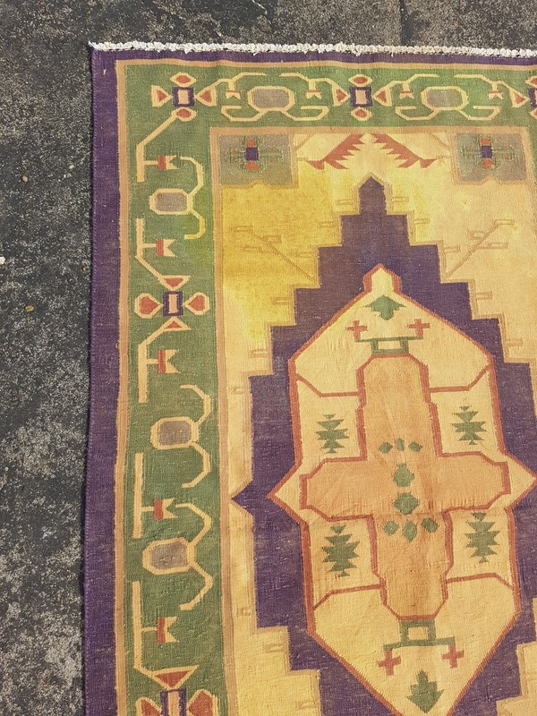 Vintage Traditional Handmade Turkish Style Geometric Cotton Rug 157x95 cm gallery