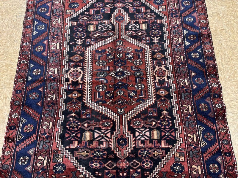 Vintage Tribal Geometric Hamedan Wool Hand Knotted Oriental Area Rug 5x7 Black gallery