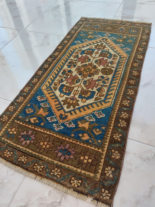 Geometric Flower Bed Rug Antique Handmade Art Rug Home-Office Decor Rug gallery