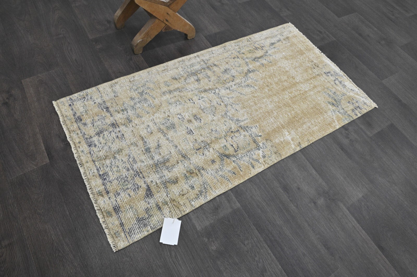 Oushak Turkish Doormat Rug 2x4 BEIGE Anatolian Handmade Vintage Small Kilim Rug gallery