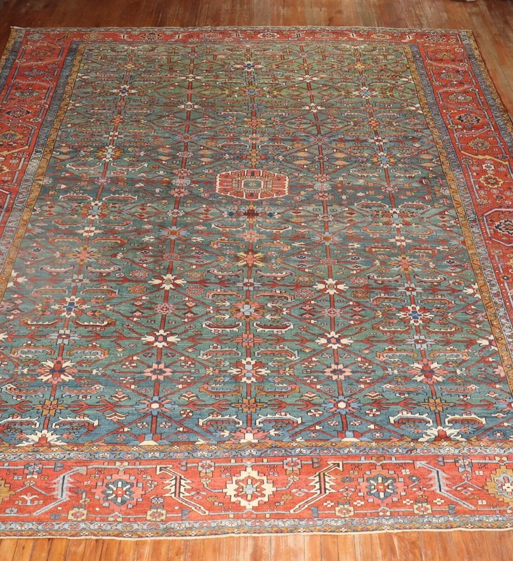 Antique Green Karajeh Rug 11'x15' gallery