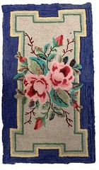 Handmade antique American Hooked rug 2′ x 3.8′ (60cm x 115cm) 1920s – 1B944