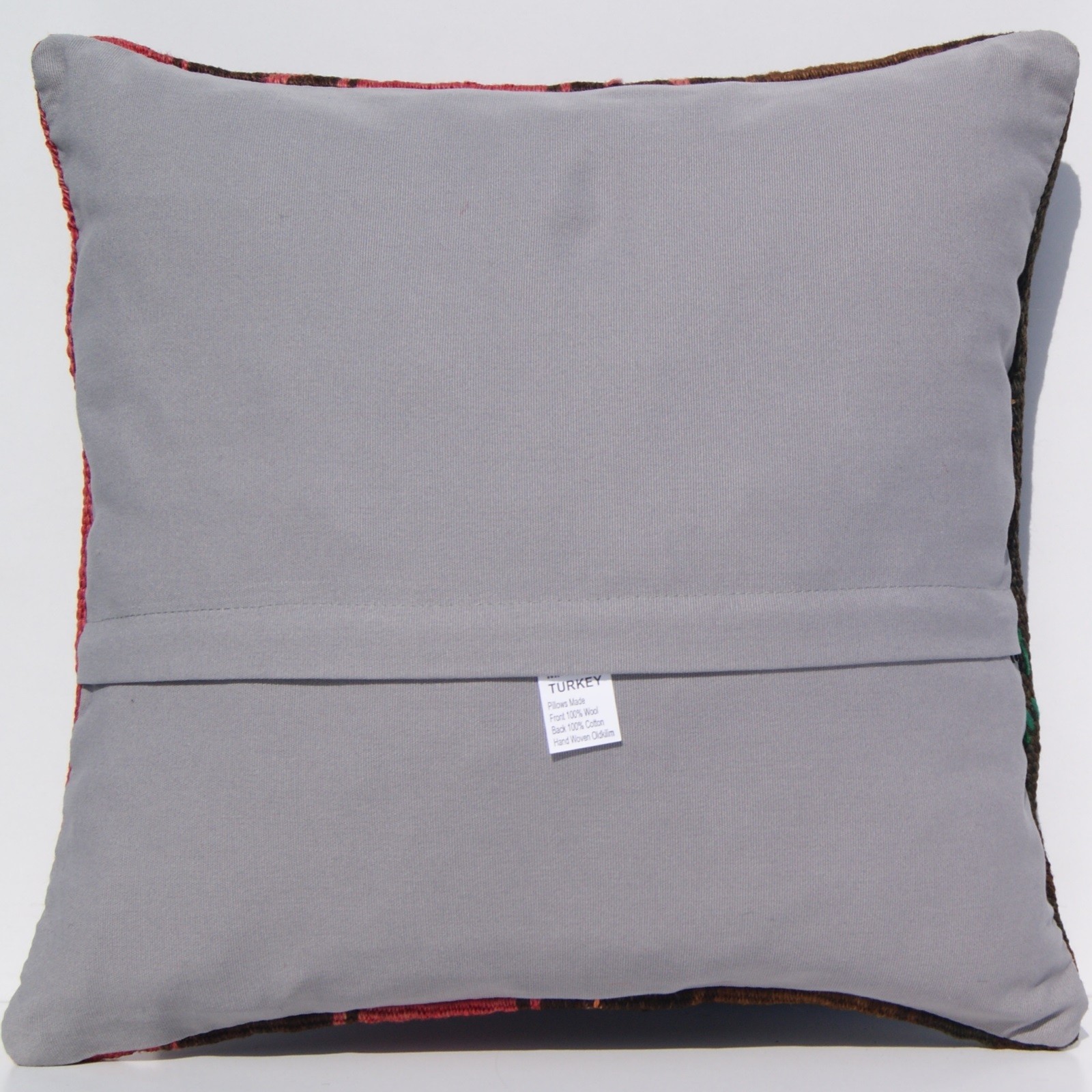 Turkish Wool Cushion Wide Stripes Design home decor textile art 16" x 16" gallery