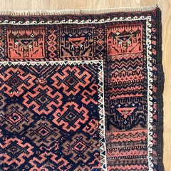 Vintage Rug 3′ 2 x 5′ 2 Brown Tribal Hand Knotted Oriental Rug