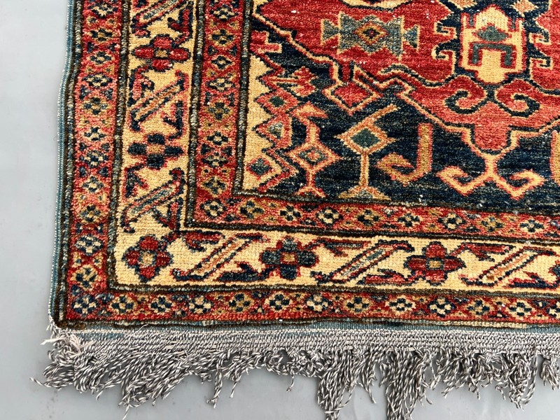 Vintage Beautiful Natural Vegetable Dye Super Kazak Turkoman Carpet gallery