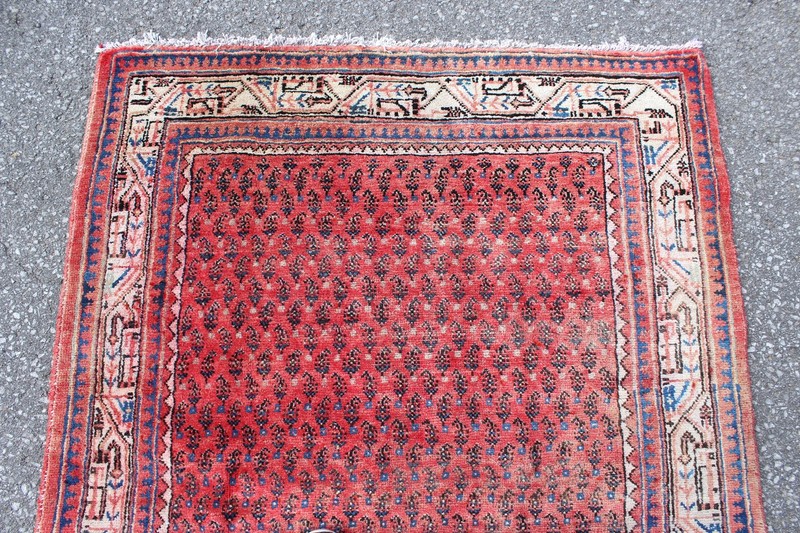 Geometric Floral Pattern Turkish 3' 8" x 5' 1" Orange Hand Knotted Area rug gallery