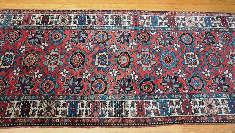 Antique Herizz Runner Hand Knotted Wool Veg. Dye Long Hallway Rug 3'5" x 18' gallery