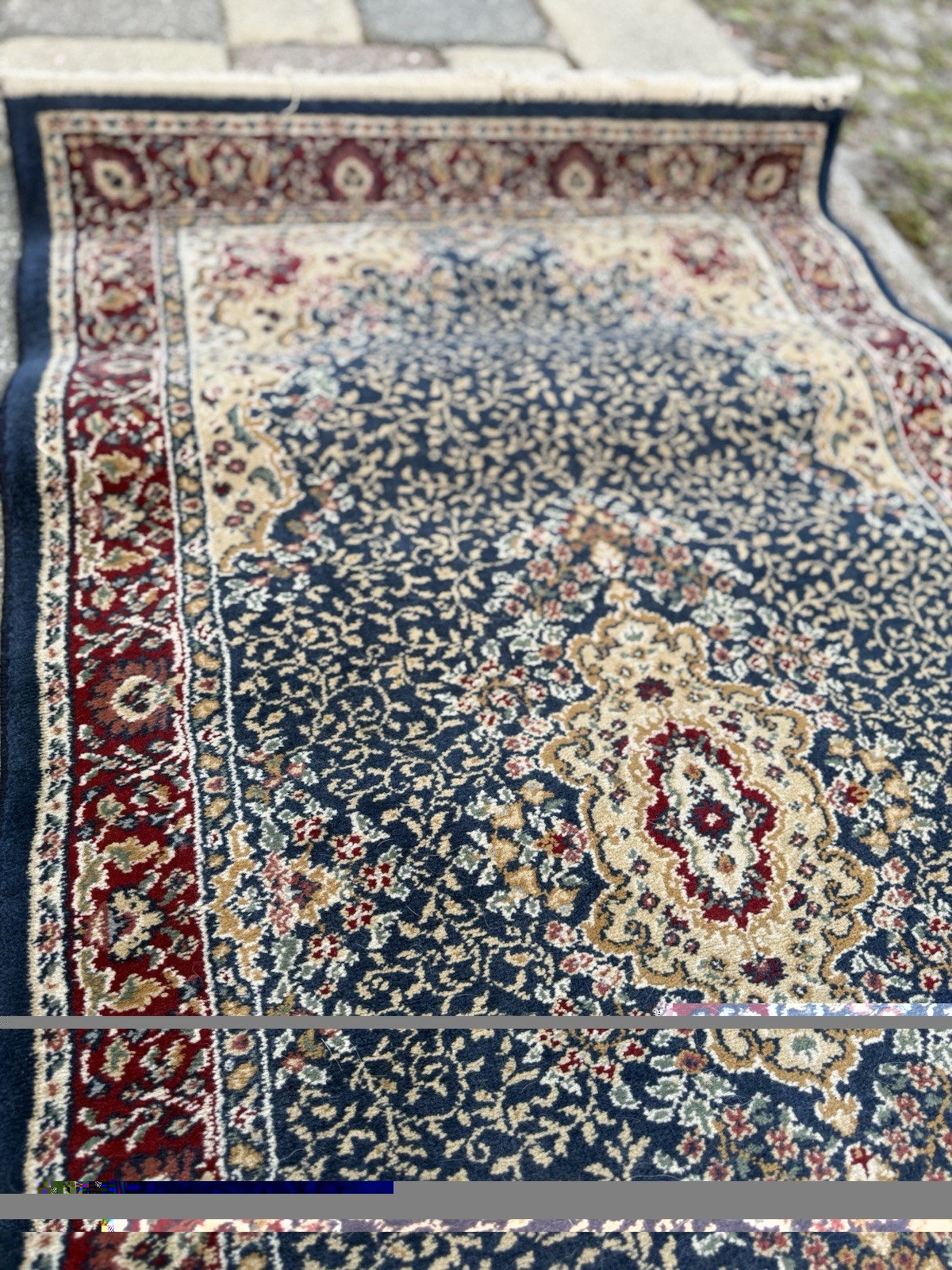 Vintage Hand Knotted Kashmar Rug! 5ft By 31 Inches. gallery