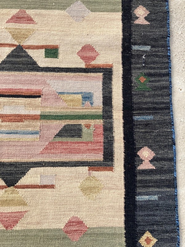 Vintage Handmade Turkish Geometric Wool Kilim Rug 160x92 cm gallery